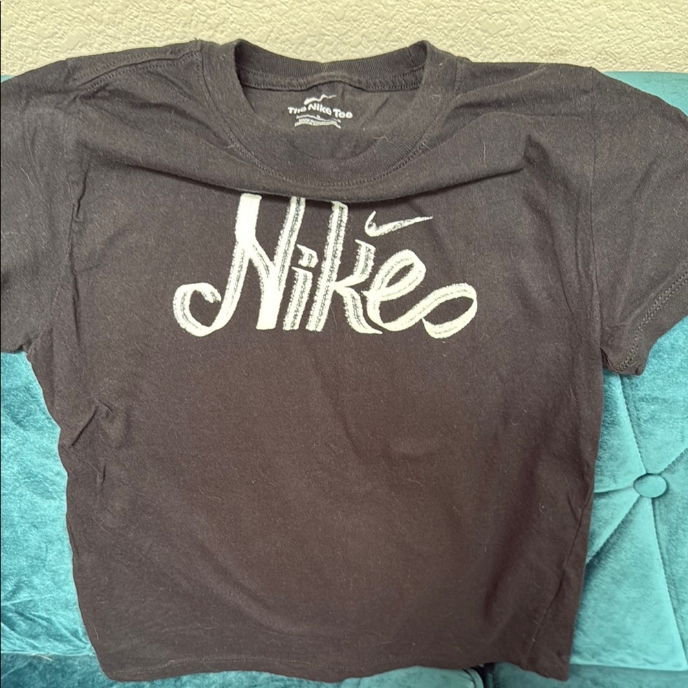 Nike Charcoal Tee with White Script Logo